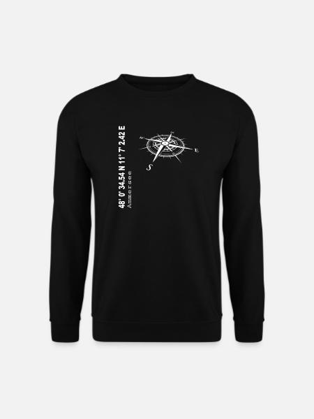 Koordinaten Ammersee - Unisex Pullover - Schwarz