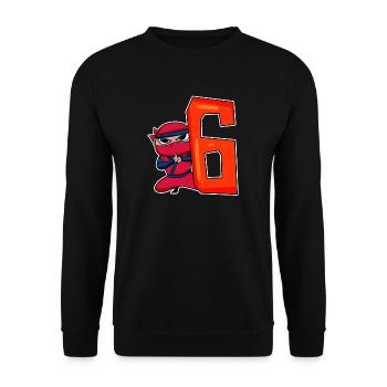 6 ans garçon ninja - 6e anniversaire - j’ai 6 ans - Sweat-shirt Unisexe - noir - Devant - Alina (178cm) & Michal (187cm)