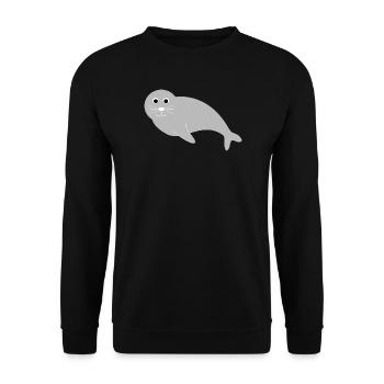 Seals, seals, seals, seals animals - Unisex Sweatshirt - black - Front - Alina (178cm) & Michal (187cm)