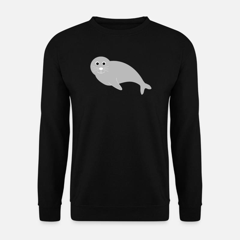 Seehund Seehunde Robbe Robben Tiere - Unisex Pullover - Schwarz