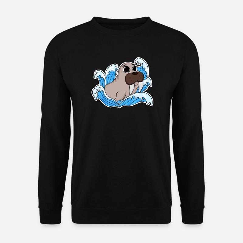 Walross Robbe - Unisex Pullover - Schwarz