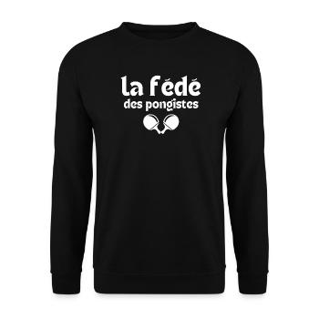 ping-pong, pongiste, tennis de table - Sweat-shirt Unisexe - noir - Devant - Alina (178cm) & Michal (187cm)
