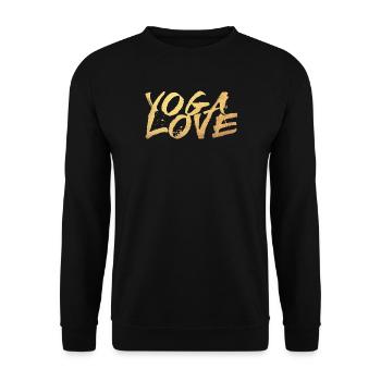 Yoga Love Gold Meditation Handwriting Graffiti om - Unisex Sweatshirt - black - Front - Alina (178cm) & Michal (187cm)