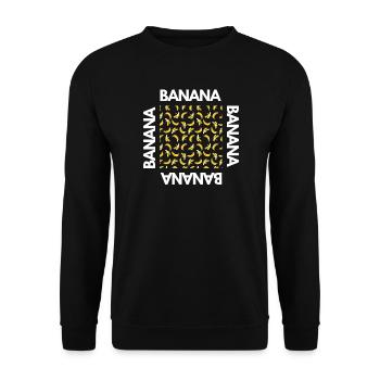 Chemise de mode aux fruits à motif banane - Sweat-shirt Unisexe - noir - Devant - Alina (178cm) & Michal (187cm)