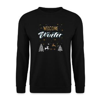 Welcome Winter - Unisex Sweatshirt - black - Front - Alina (178cm) & Michal (187cm)