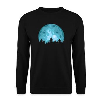 mond Wald Ruhe Entspannung Wandern Natur Symbol - Unisex Pullover - Schwarz - Vorne - Alina (178cm) & Michal (187cm)