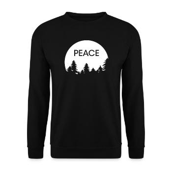 Baum Frieden Symbol Wald Bäume Peace Frieden icon - Unisex Pullover - Schwarz - Vorne - Alina (178cm) & Michal (187cm)