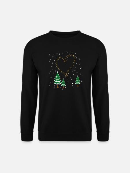 Winterwald Herz Sterne - Unisex Pullover - Schwarz