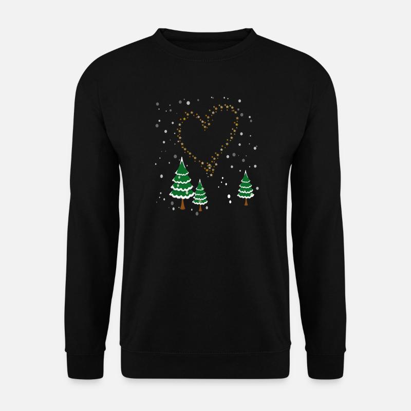 Winter Forest Heart Stars - Unisex Sweatshirt - black