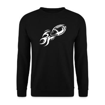 American Football Symbol Fire Ball Throw Flying - Unisex Sweatshirt - black - Front - Alina (178cm) & Michal (187cm)
