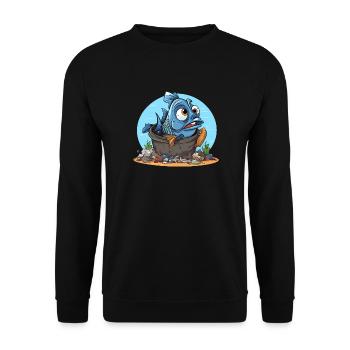 Chemise désespérée de pollution des poissons - Sweat-shirt Unisexe - noir - Devant - Alina (178cm) & Michal (187cm)