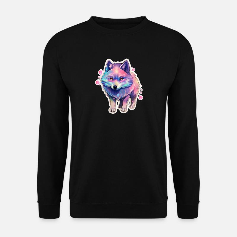 Süßer kleiner Hund mit Regenbogenfell - Unisex Pullover - Schwarz