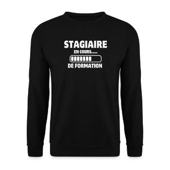 stagiaire, formation, apprenti - Sweat-shirt Unisexe - noir - Devant - Alina (178cm) & Michal (187cm)