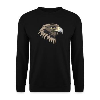 Adler Kopf Illustration Steinadler Symbol icon - Unisex Pullover - Schwarz - Vorne - Alina (178cm) & Michal (187cm)