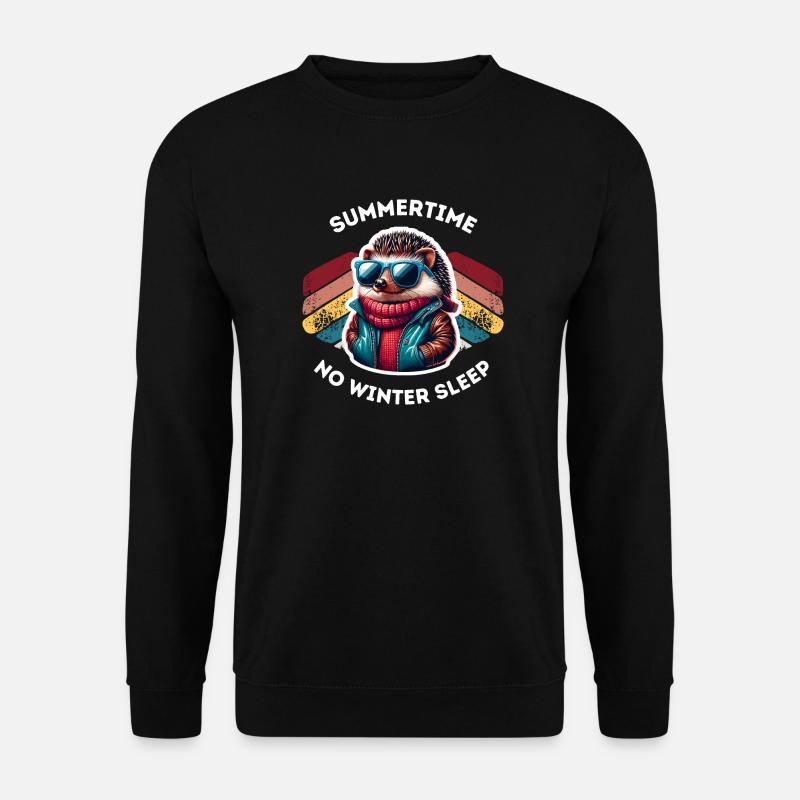 Hedgehog in summer with sunglasses - Unisex Sweatshirt - black