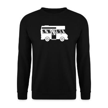 Caravane Wanderlust Wanderer Camping-car - Sweat-shirt Unisexe - noir - Devant - Alina (178cm) & Michal (187cm)