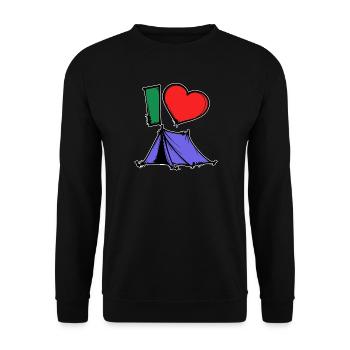 Déclaration de camping Randonneur Coeur Wanderlust Tentes - Sweat-shirt Unisexe - noir - Devant - Alina (178cm) & Michal (187cm)