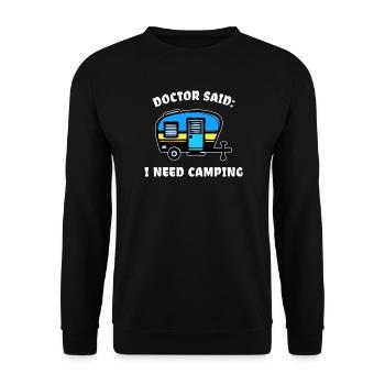 Déclaration de vacances Caravane Camping Randonneur - Sweat-shirt Unisexe - noir - Devant - Alina (178cm) & Michal (187cm)