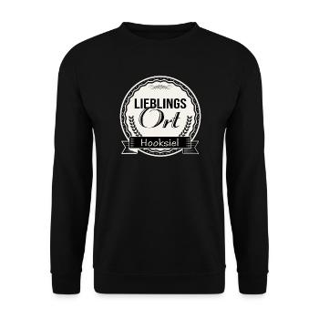 Lieblingsort Hooksiel - Unisex Pullover - Schwarz - Vorne - Alina (178cm) & Michal (187cm)