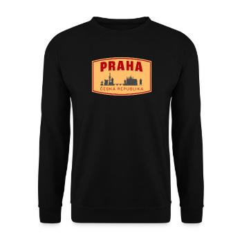 Emblème de la ligne d’horizon de Praha et de la ČR - Sweat-shirt Unisexe - noir - Devant - Alina (178cm) & Michal (187cm)