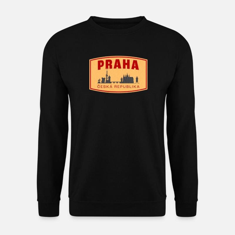 Praha Skyline & ČR Emblem - Unisex Pullover - Schwarz