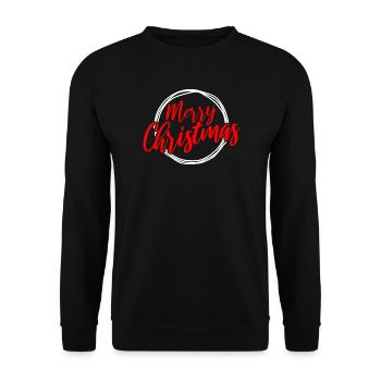 Merry Christmas Script Circle - Unisex Sweatshirt - black - Front - Alina (178cm) & Michal (187cm)