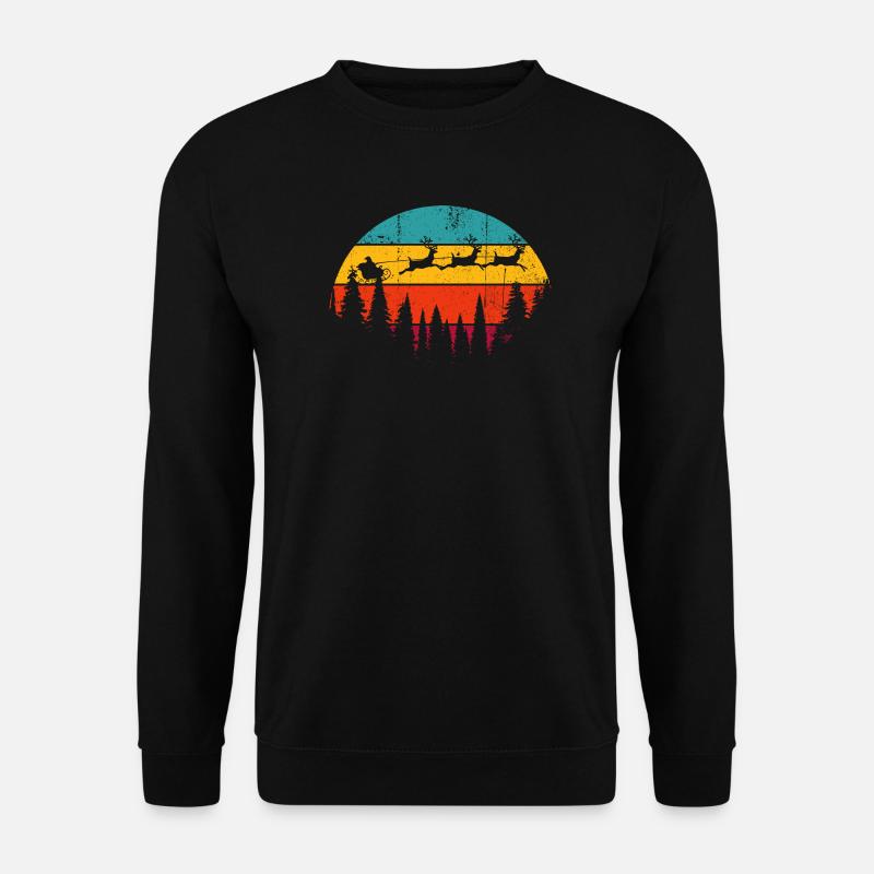 Sonnenuntergangswölfe über Kiefern - Unisex Pullover - Schwarz