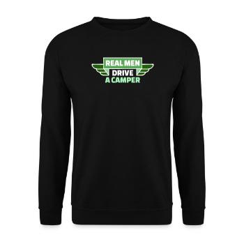 Camper Statement Camping Randonneur Wanderlust - Sweat-shirt Unisexe - noir - Devant - Alina (178cm) & Michal (187cm)