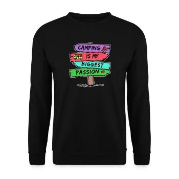 Camping Statement Motorhome Heart Camper Relax - Unisex Sweatshirt - black - Front - Alina (178cm) & Michal (187cm)