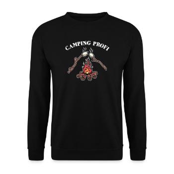 Campsite Campfire Statement Camping Hiker - Unisex Sweatshirt - black - Front - Alina (178cm) & Michal (187cm)