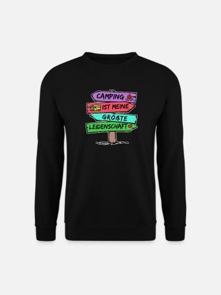 Camping Statement Wanderlust Wanderer Herz Camper - Unisex Pullover - Schwarz
