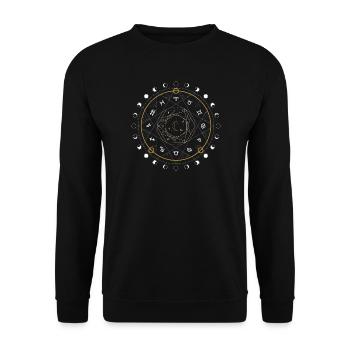 Mystic Moon Sigil Circle - Unisex Sweatshirt - black - Front - Alina (178cm) & Michal (187cm)