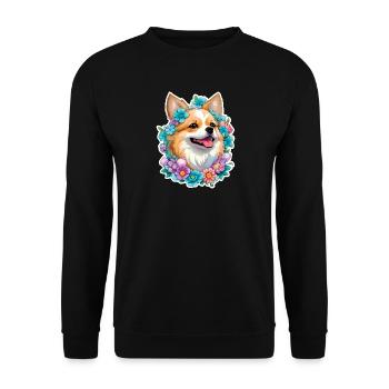 Pomeranian Zwergspitz - Unisex Sweatshirt - black - Front - Alina (178cm) & Michal (187cm)