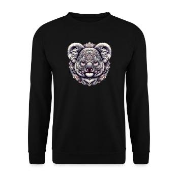 Koala décoré de Mandalas - Sweat-shirt Unisexe - noir - Devant - Alina (178cm) & Michal (187cm)
