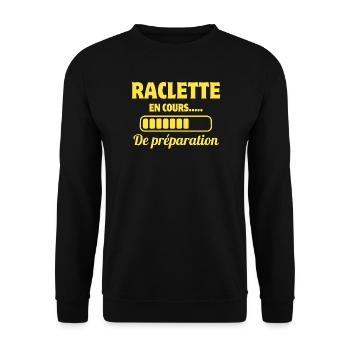 raclette, fromage fondu, station de ski - Sweat-shirt Unisexe - noir - Devant - Alina (178cm) & Michal (187cm)