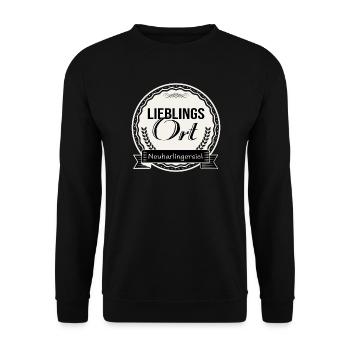 Lieblingsort Neuharlingersiel - Unisex Pullover - Schwarz - Vorne - Alina (178cm) & Michal (187cm)