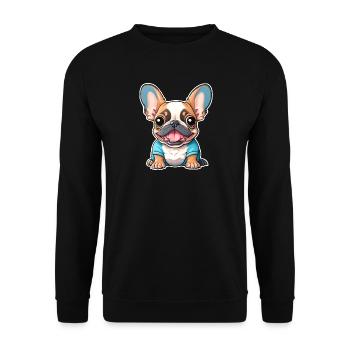 Chiot bouledogue français - Sweat-shirt Unisexe - noir - Devant - Alina (178cm) & Michal (187cm)