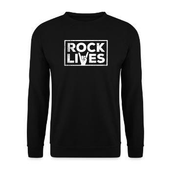 Rock Lives Bold Crest Design - Unisex Sweatshirt - black - Front - Alina (178cm) & Michal (187cm)