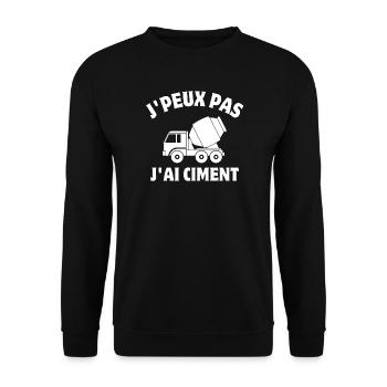 ciment, engin de chantier, chantier - Sweat-shirt Unisexe - noir - Devant - Alina (178cm) & Michal (187cm)