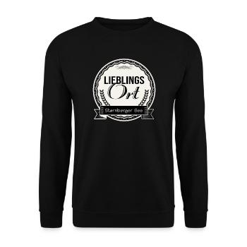Lieblingsort Starnberger See - Unisex Pullover - Schwarz - Vorne - Alina (178cm) & Michal (187cm)
