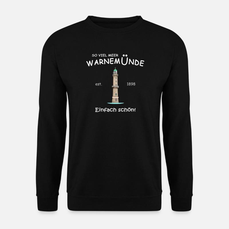 Rostock Warnemünde Einfach schön, Handzeichnung - Unisex Pullover - Schwarz