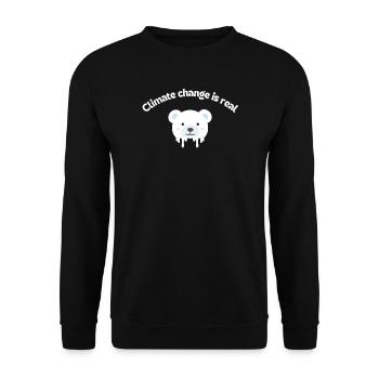 Schmelzender Polarbär Porträt - Unisex Pullover - Schwarz - Vorne - Alina (178cm) & Michal (187cm)