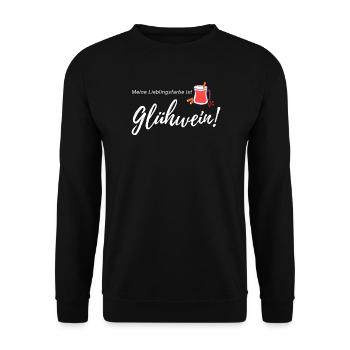 Meine Lieblingsfarbe Glühwein - Unisex Pullover - Schwarz - Vorne - Alina (178cm) & Michal (187cm)
