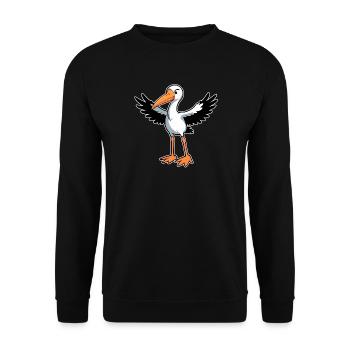 Cigogne oiseau - Sweat-shirt Unisexe - noir - Devant - Alina (178cm) & Michal (187cm)