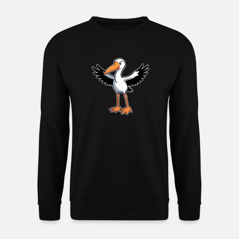 Storch Vogel - Unisex Pullover - Schwarz