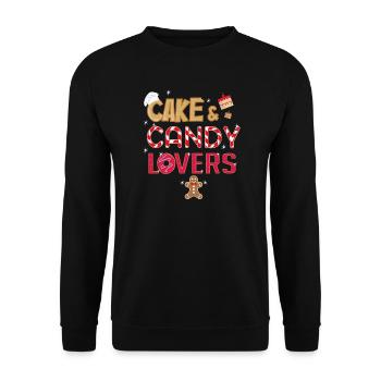 Cake & Candy Lovers T-Shirt - Unisex Sweatshirt - black - Front - Alina (178cm) & Michal (187cm)