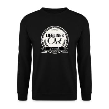 Lieblingsort Zingst - Unisex Pullover - Schwarz - Vorne - Alina (178cm) & Michal (187cm)
