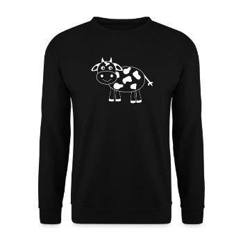 Kuh - Unisex Pullover - Schwarz - Vorne - Alina (178cm) & Michal (187cm)
