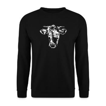 Kuh - Unisex Pullover - Schwarz - Vorne - Alina (178cm) & Michal (187cm)