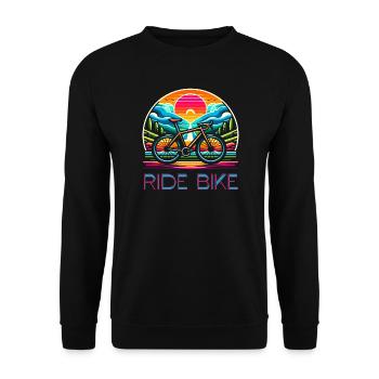 Ride Bike - pour les fans de cyclisme. - Sweat-shirt Unisexe - noir - Devant - Alina (178cm) & Michal (187cm)